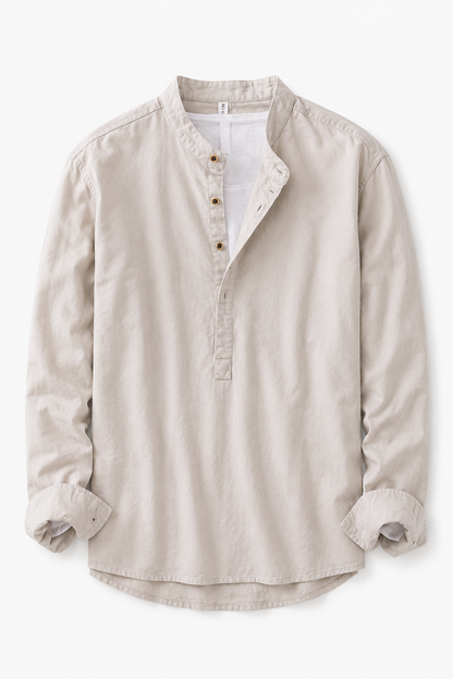 Kaizen | Chemise Henley en Lin Décontractée