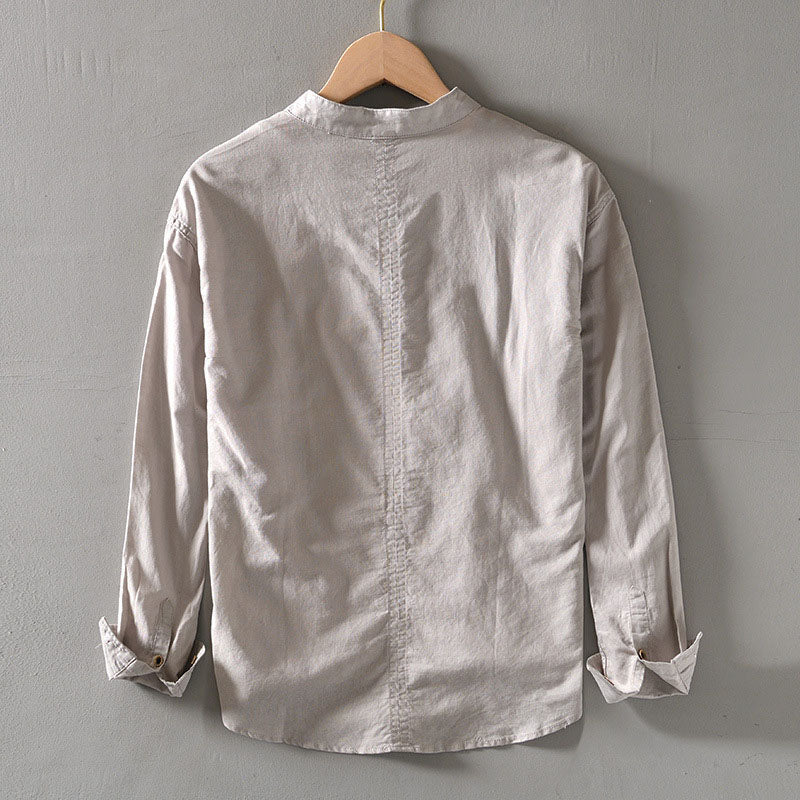 Kaizen | Chemise Henley en Lin Décontractée