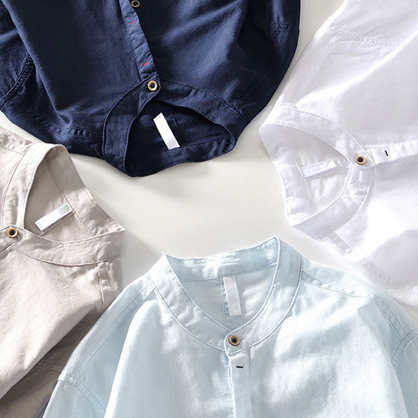 Kaizen | Chemise Henley en Lin Décontractée