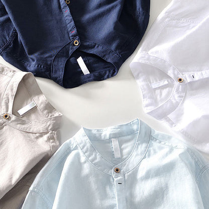 Kaizen | Chemise Henley en Lin Décontractée