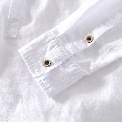 Kaizen | Chemise Henley en Lin Décontractée