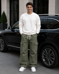 Luke | Pantalons décontractés à poches cargo à jambes larges