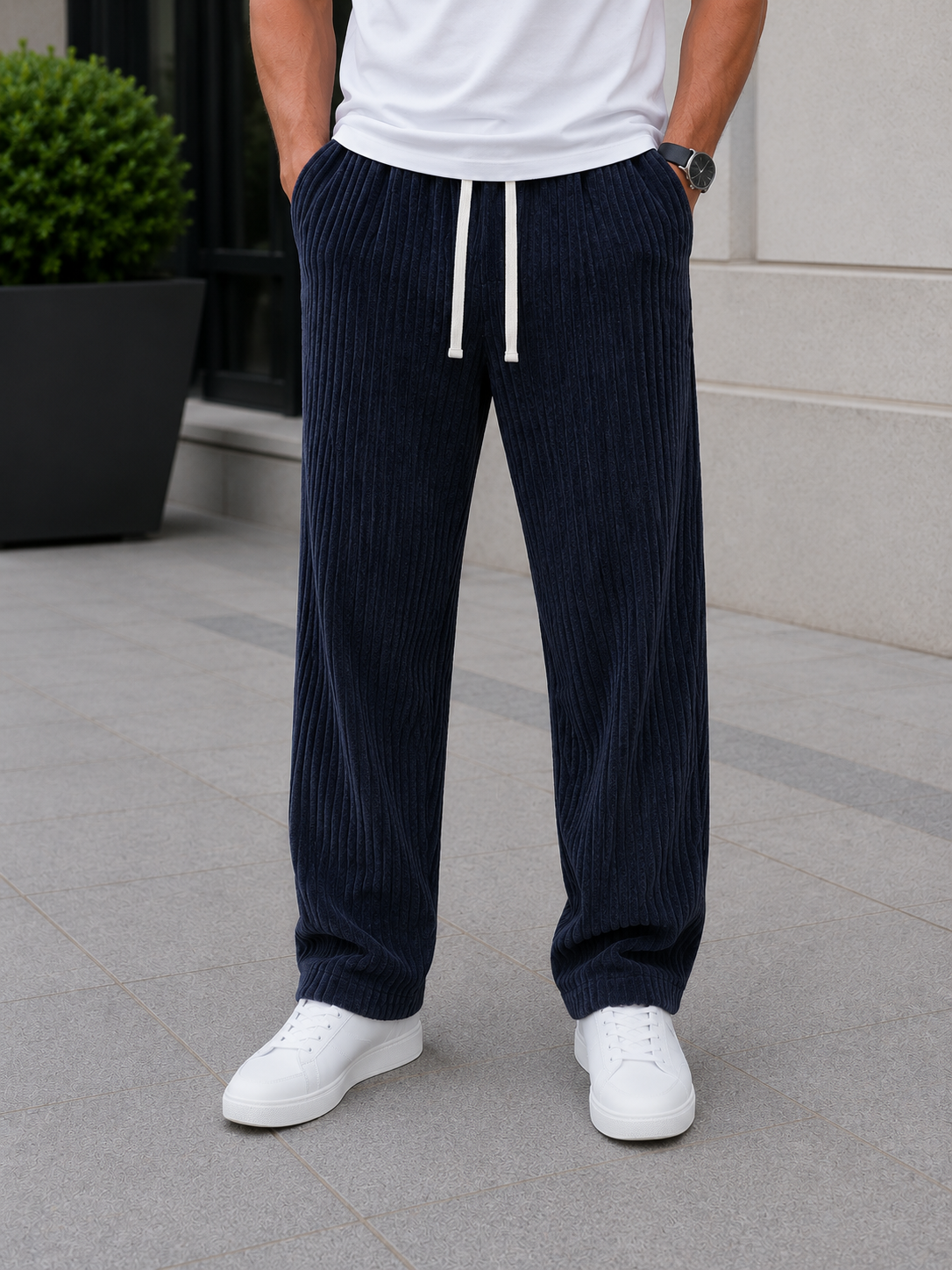Orion | Pantalon en velours côtelé avec taille élastique