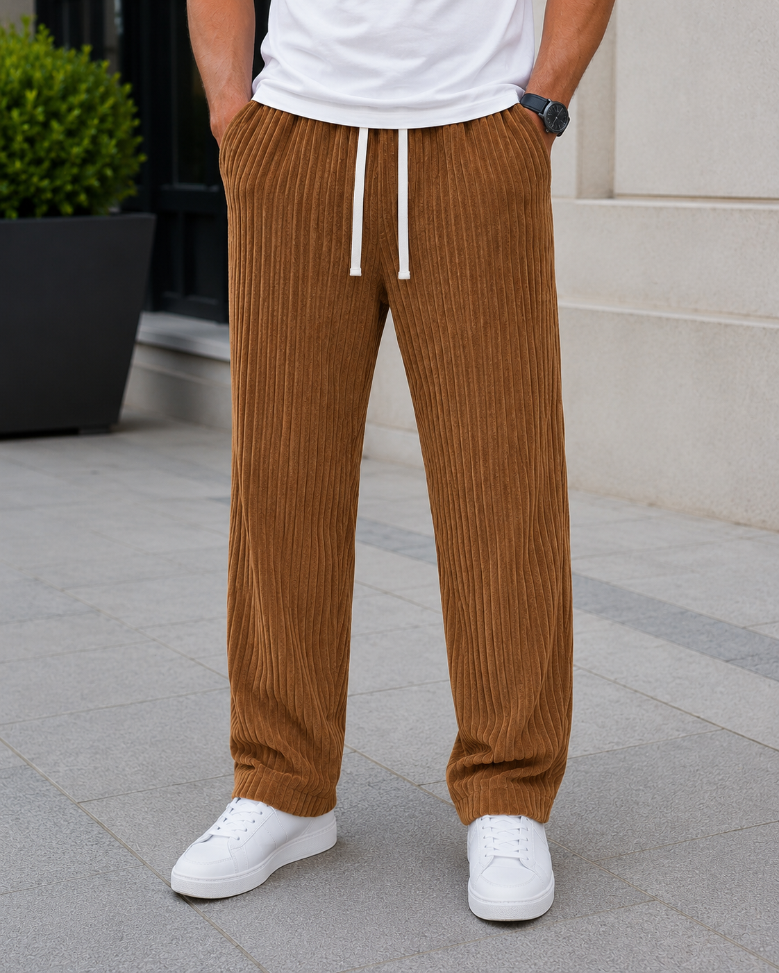 Orion | Pantalon en velours côtelé avec taille élastique