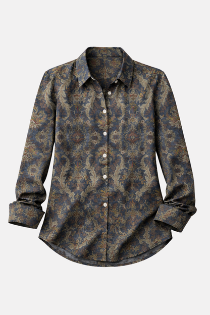 Chemise à col bleu marine