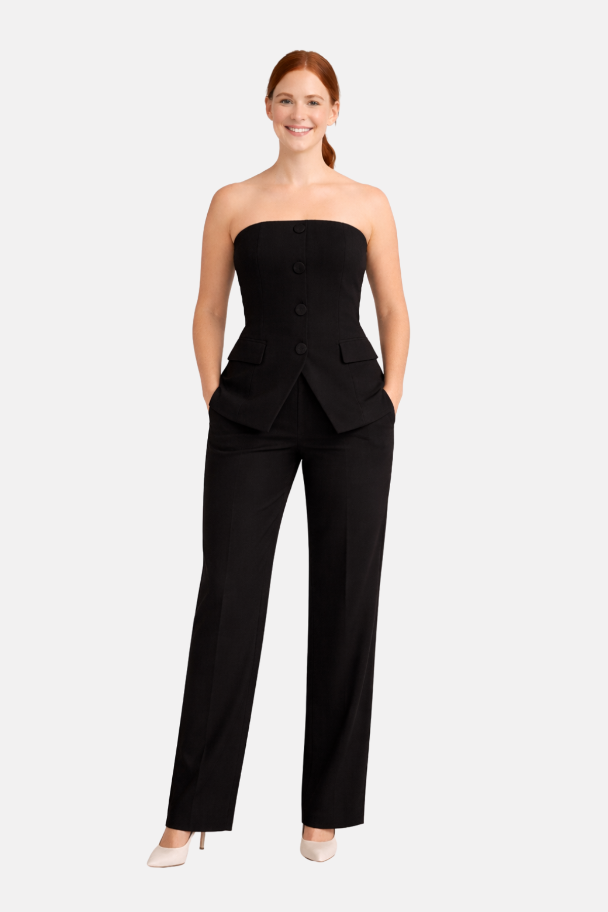 Ensemble Combinaison d’Été Femme – Haut et Pantalon à Boutons