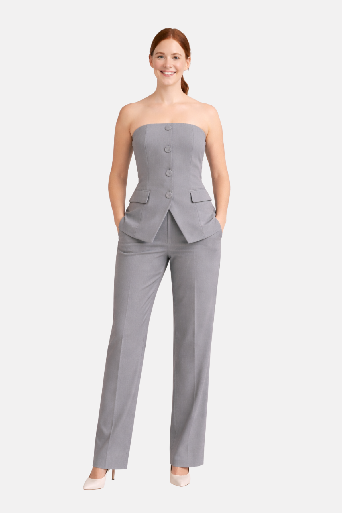 Ensemble Combinaison d’Été Femme – Haut et Pantalon à Boutons