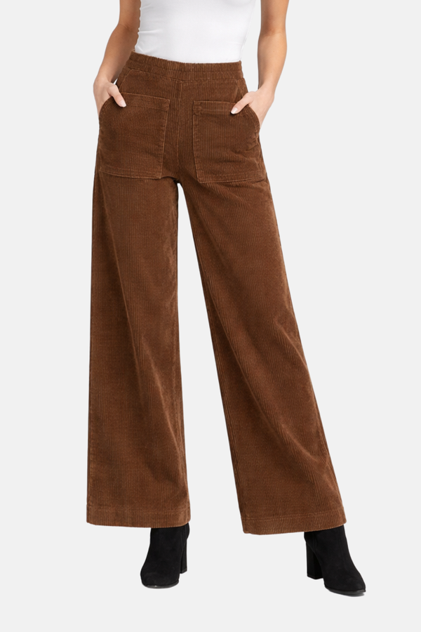 Pantalon Évasé en Velours Côtelé – Style Chic Femme