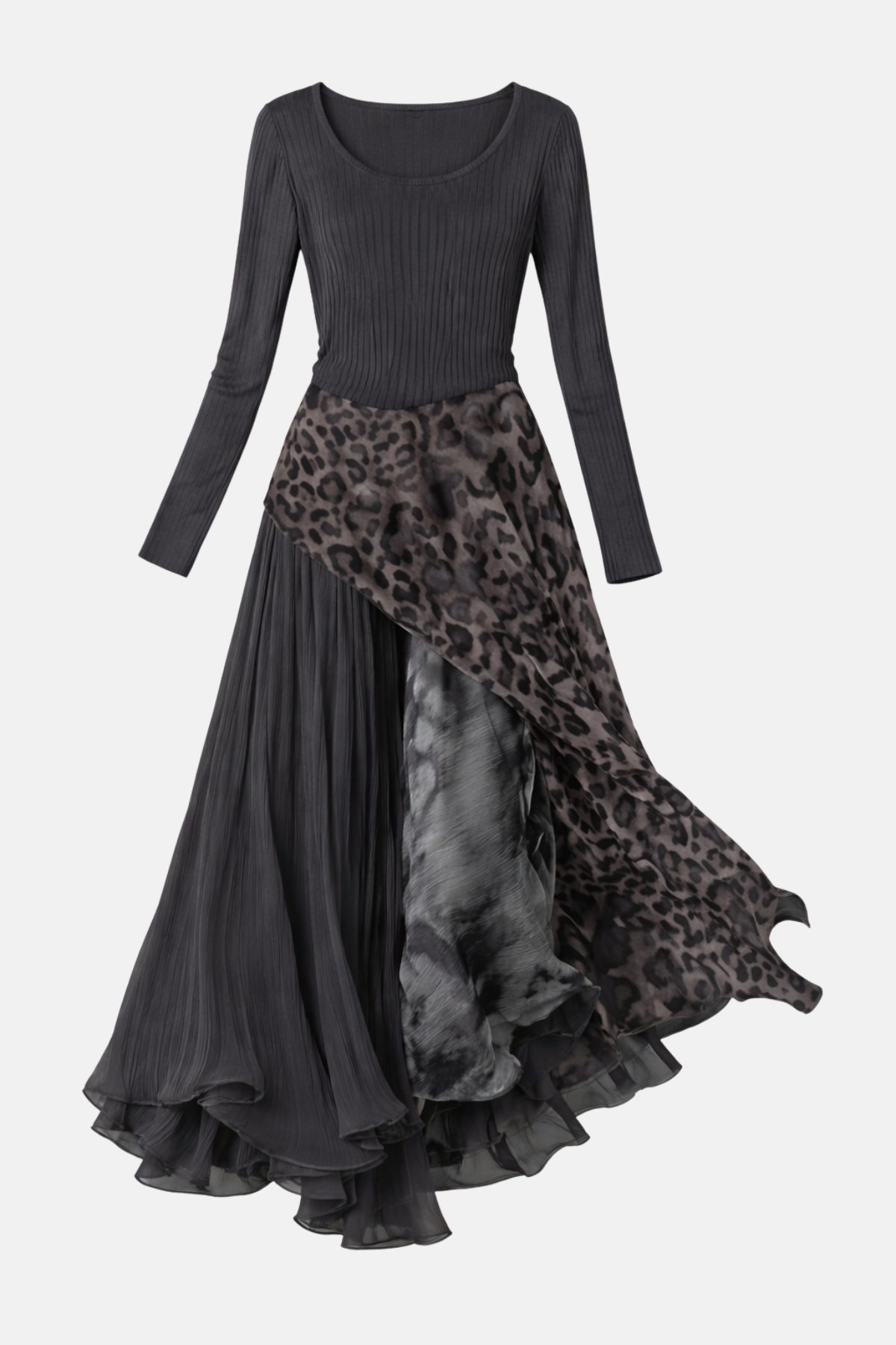 NKEM | Robe longue avec imprimé léopard élégant