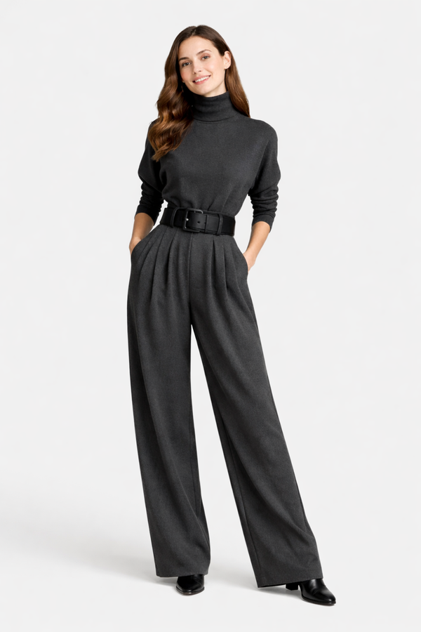 Melian – Combinaison avec col roulé, jambes larges et ceinture