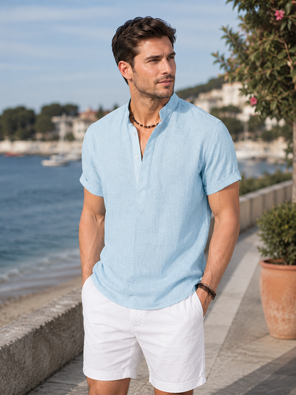 Kairo | Chemise à Manches Courtes avec Col Mandarin