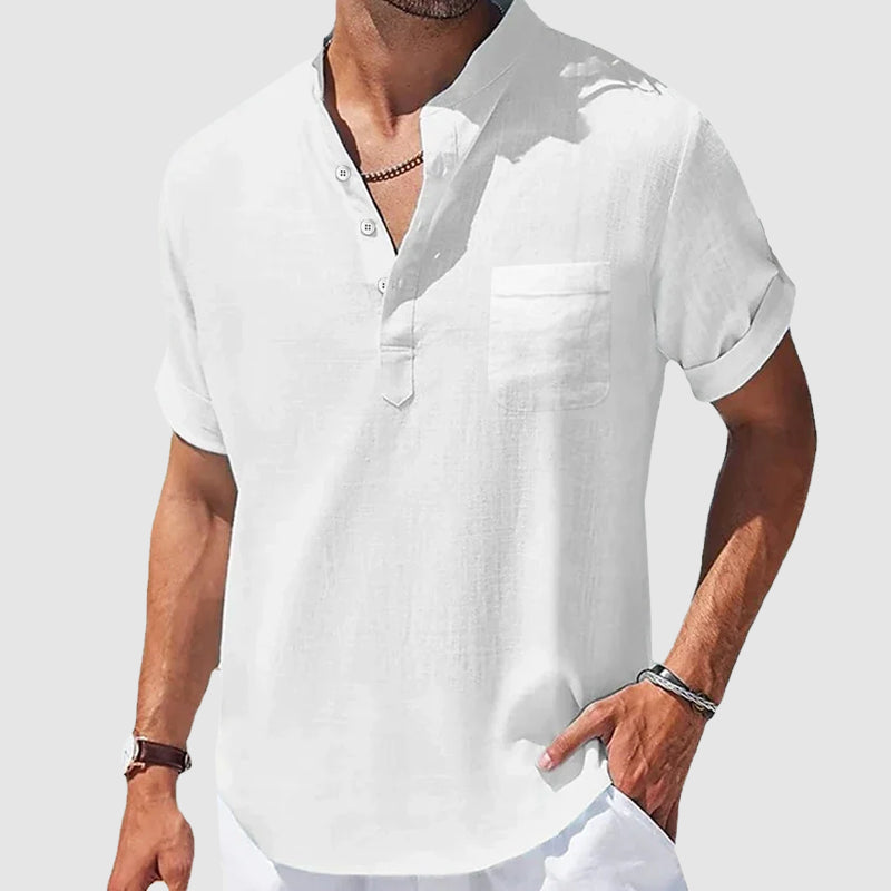 Jim | Chemise Henley Décontractée à Manches Courtes