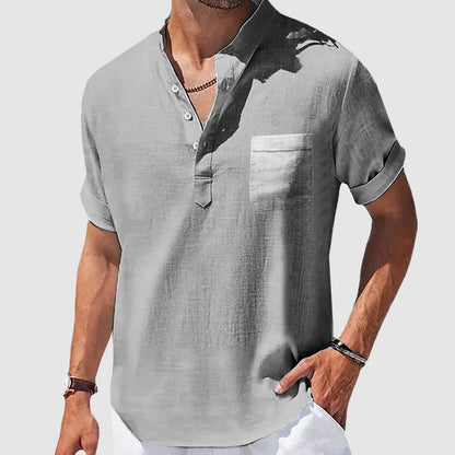 Jim | Chemise Henley Décontractée à Manches Courtes