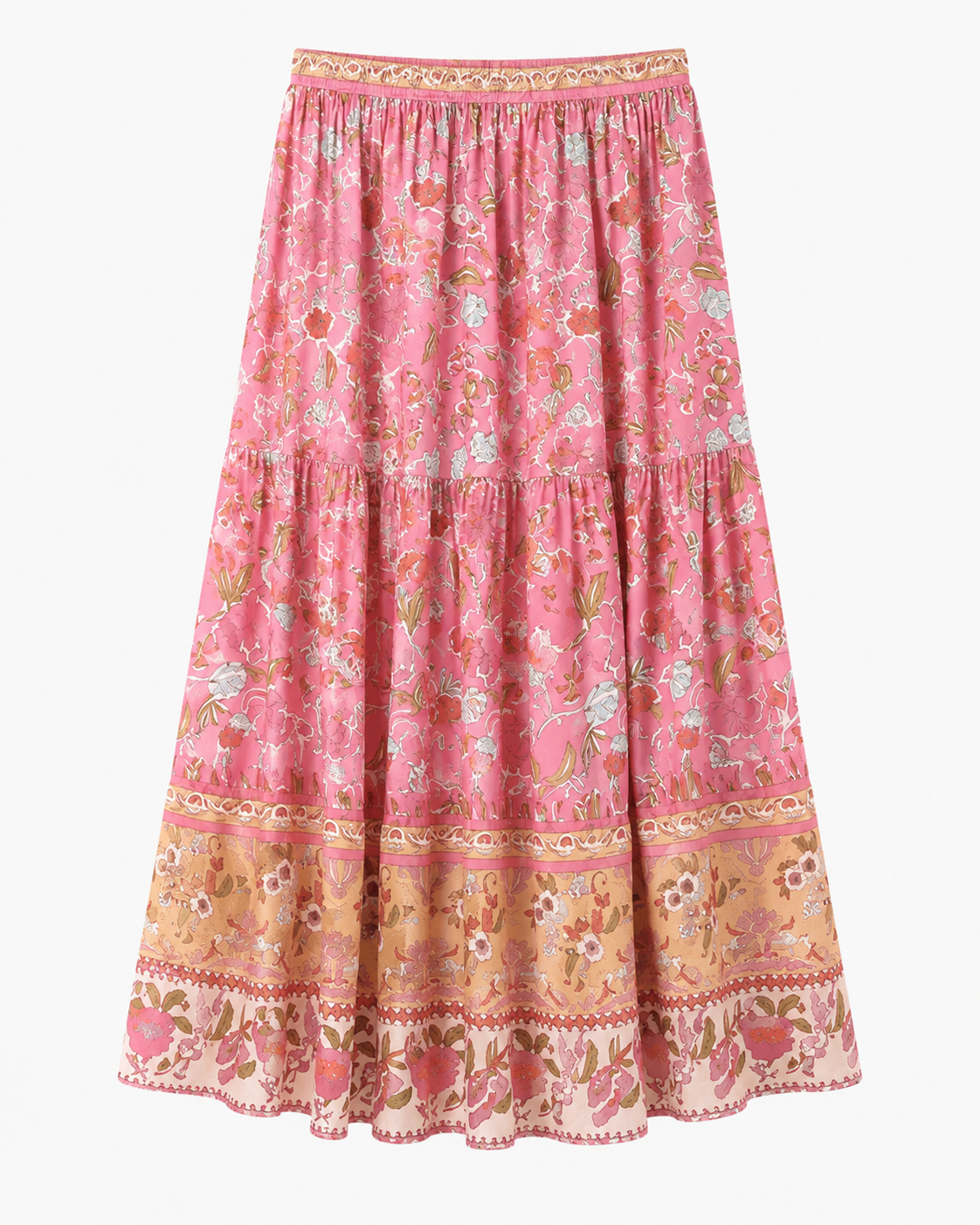 Rin | Jupe Maxi Boho Florale Rose