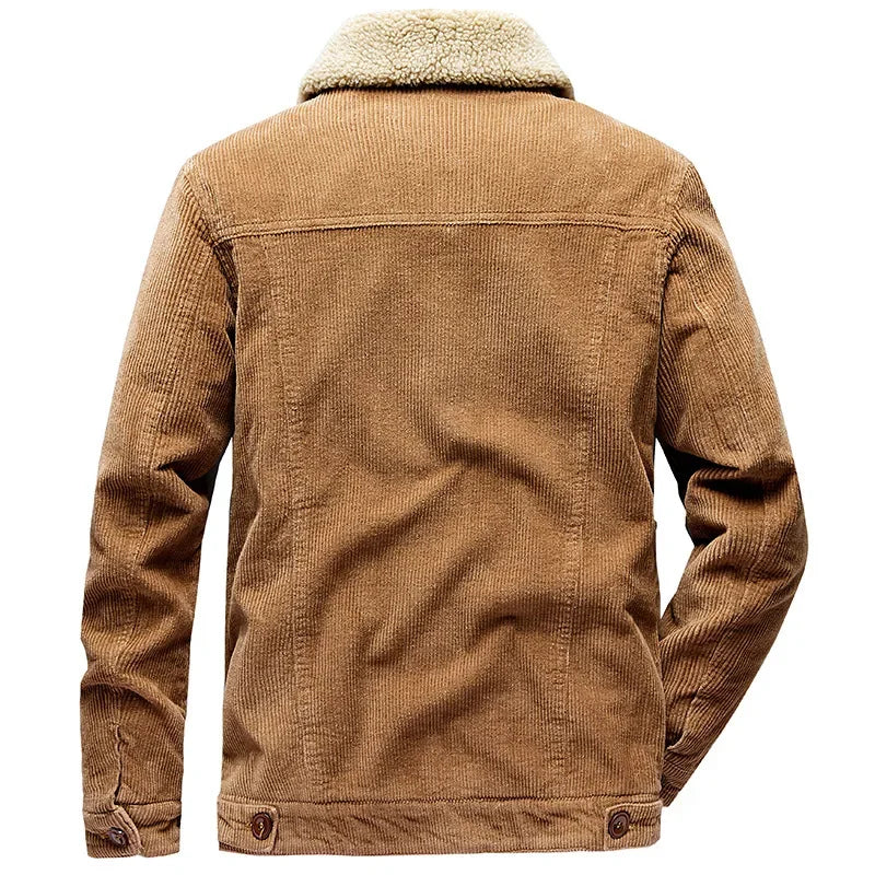 Zayn | Veste d'hiver zippée pour hommes plus manteau en velours