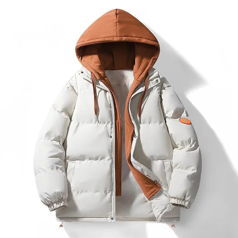 Boulanger | Nouveau Style Faux Deux-Pièces Manteau de Pain Chaud à Capuche