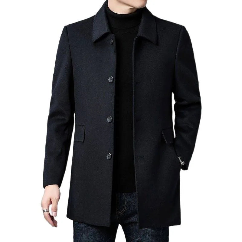 Nash | Manteau d'affaires masculin à simple boutonnage mi-long