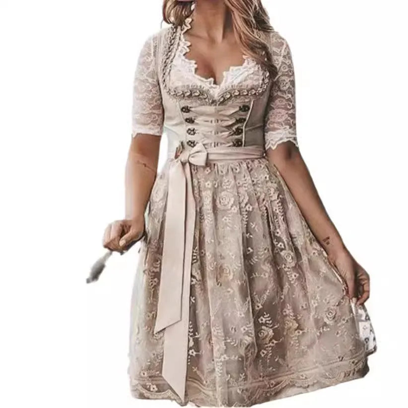 Sabrina | Robe décontractée bohème en broderie florale traditionnelle pour femmes