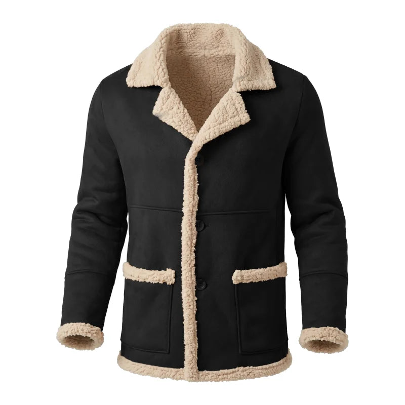 Cade | Veste en suède synthétique et polaire Sherpa pour hommes