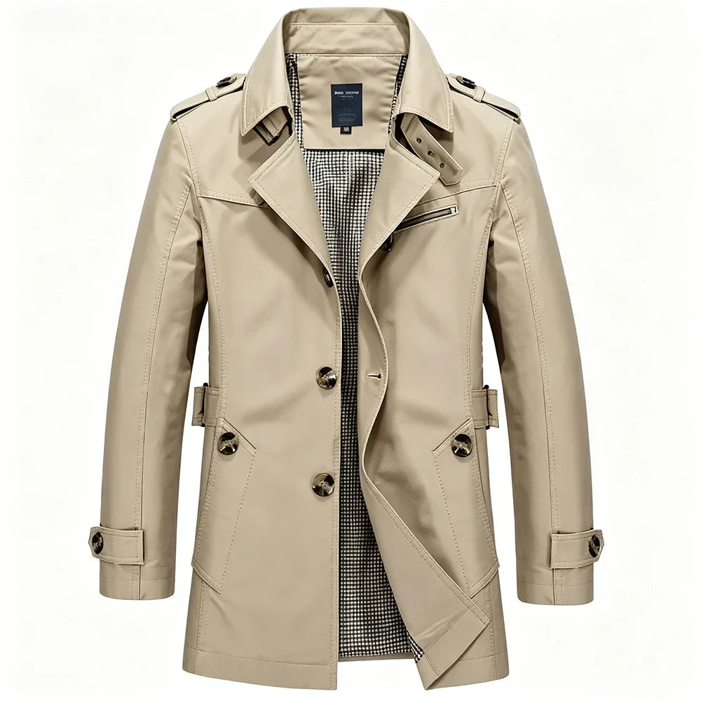 Kingston | Manteau Trench pour Homme, Style Affaires Décontracté, Veste Coupe-Vent