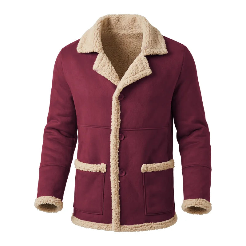 Cade | Veste en suède synthétique et polaire Sherpa pour hommes