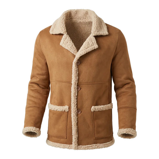 Cade | Veste en suède synthétique et polaire Sherpa pour hommes