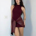 ATELIER | Robe Mini Bandage en Cuir Sans Manches