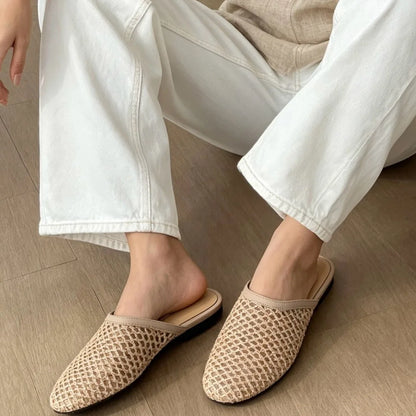 Gabrielle | Sandales Mules en Cuir Véritable pour Femmes