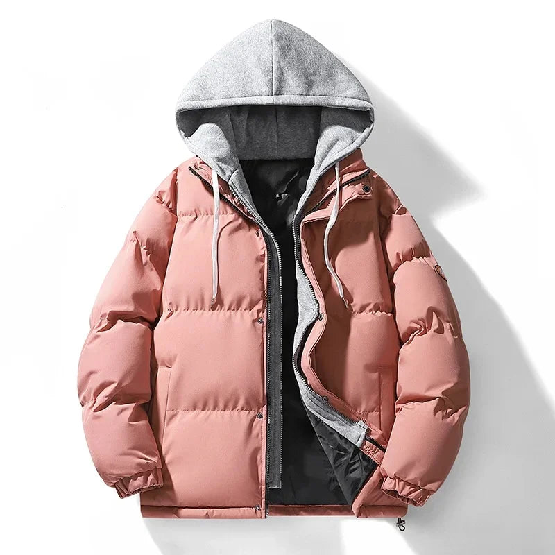 Boulanger | Nouveau Style Faux Deux-Pièces Manteau de Pain Chaud à Capuche