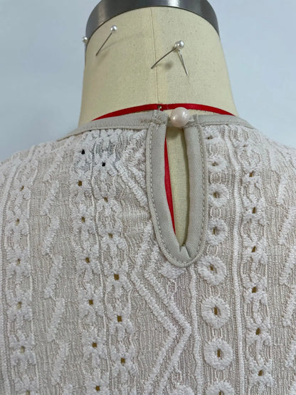 ATELIER | Blouse en dentelle sans manches avec jacquard ajouré