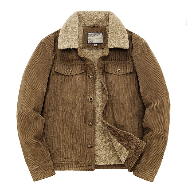 Zayn | Veste d'hiver zippée pour hommes plus manteau en velours