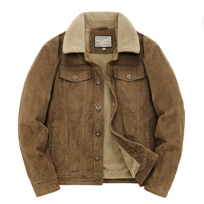 Zayn | Veste d'hiver zippée pour hommes plus manteau en velours