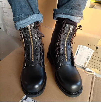 Tabitha | Bottes de vol style vintage en cuir pleine fleur