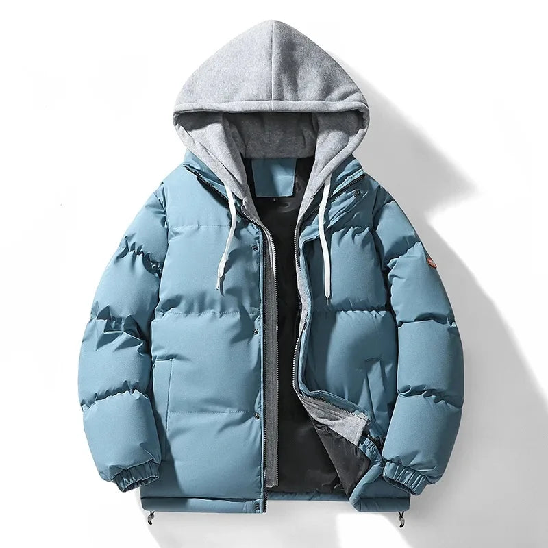 Boulanger | Nouveau Style Faux Deux-Pièces Manteau de Pain Chaud à Capuche