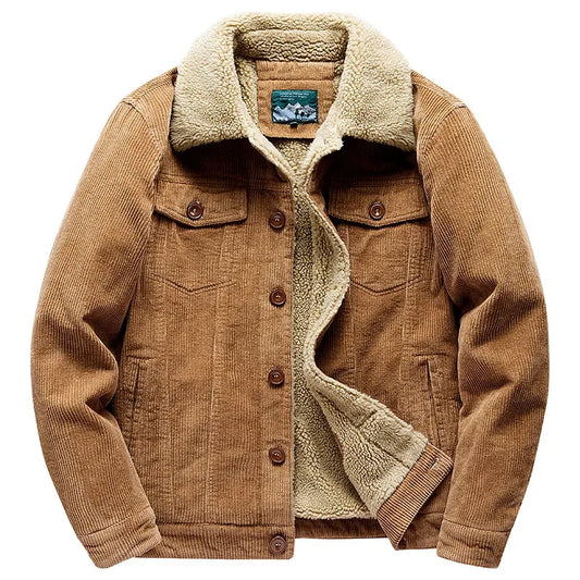 Zayn | Veste d'hiver zippée pour hommes plus manteau en velours