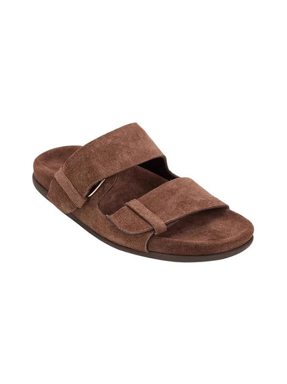 Nerissa | Sandales Femme en Cuir à Semelle Plate de Style Rétro