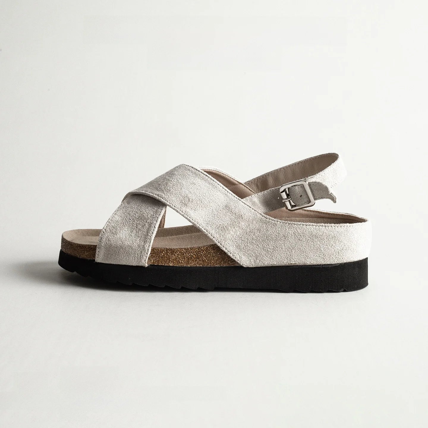 Winnie | Sandales pour Femmes en Cuir Véritable à Semelle Épaisse avec Bandes Croisées