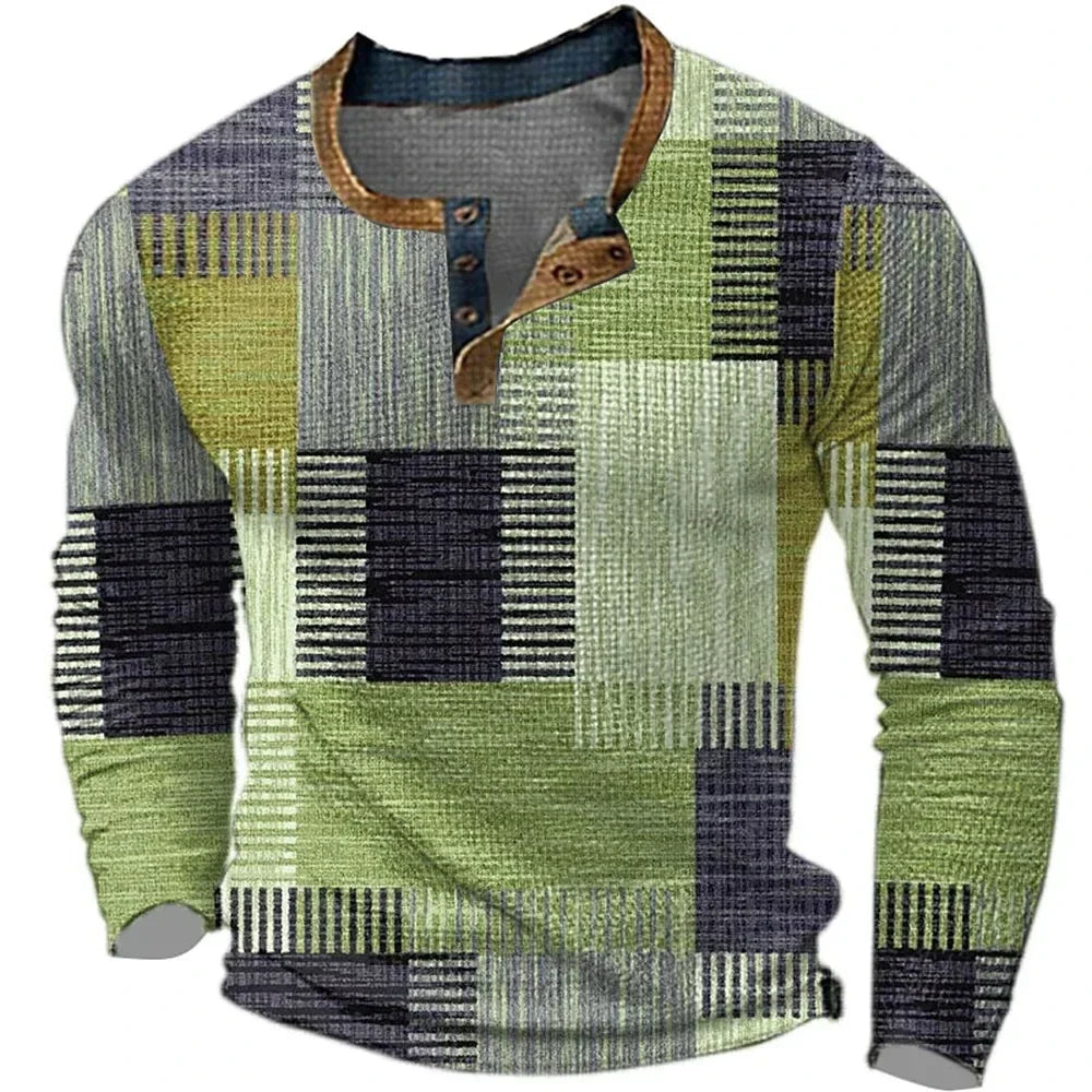 Mike | Chemise Homme Patchwork Colorée à Manches Longues