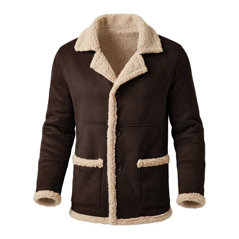 Cade | Veste en suède synthétique et polaire Sherpa pour hommes