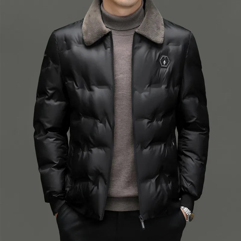 Richard | Veste en coton pour hommes, col en fourrure, chaude et confortable, rembourrée