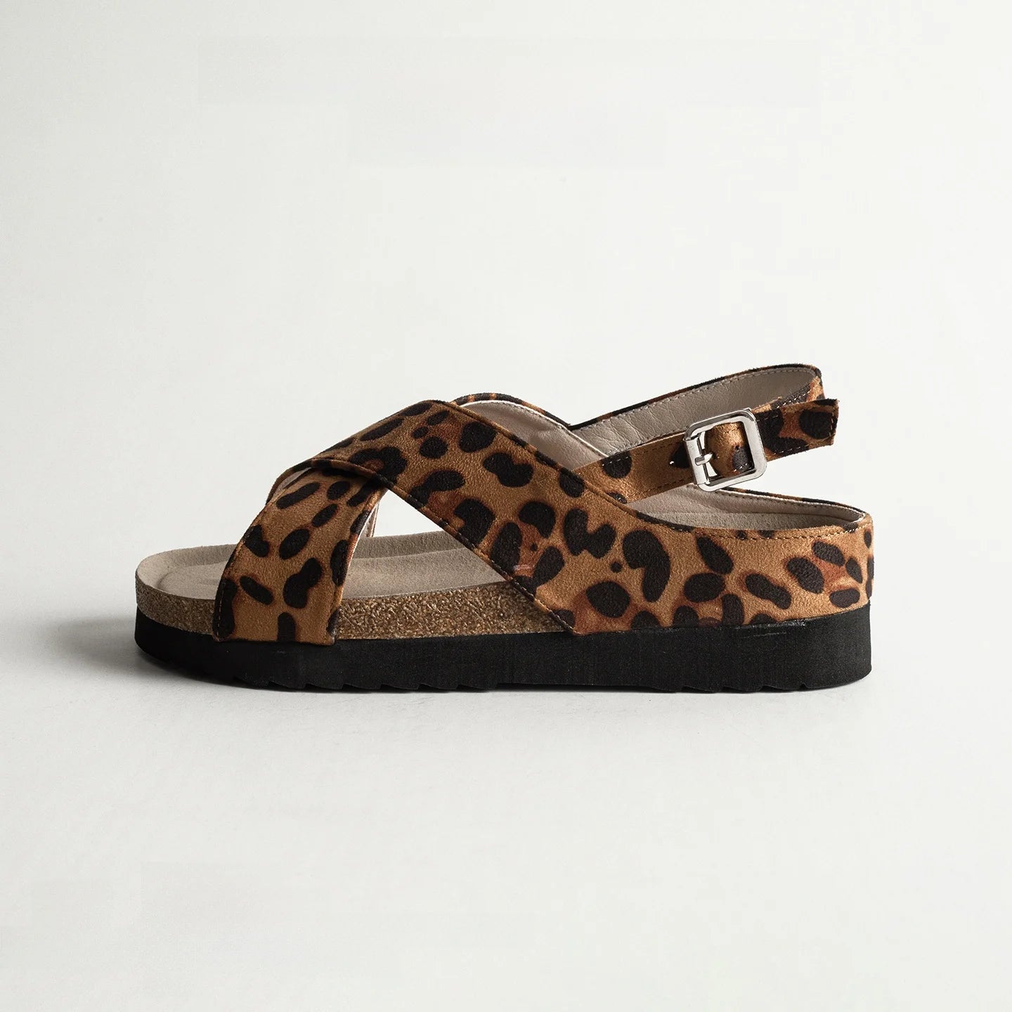 Winnie | Sandales pour Femmes en Cuir Véritable à Semelle Épaisse avec Bandes Croisées