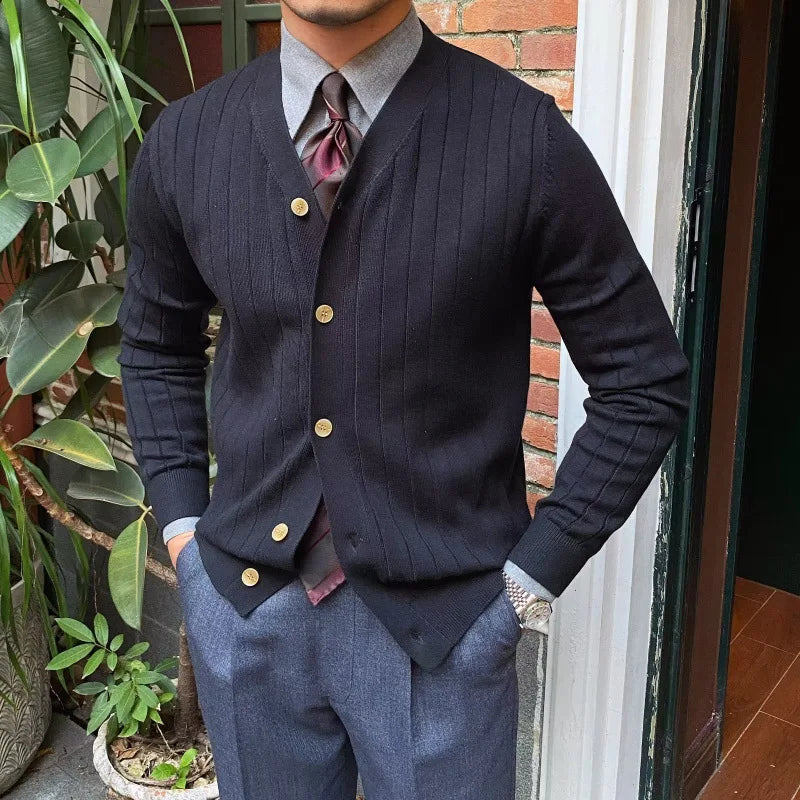 Maxwell | Cardigan ouvert décontracté pour homme à manches longues en couleur unie