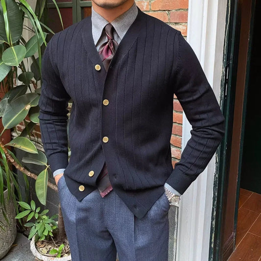 Maxwell | Cardigan ouvert décontracté pour homme à manches longues en couleur unie