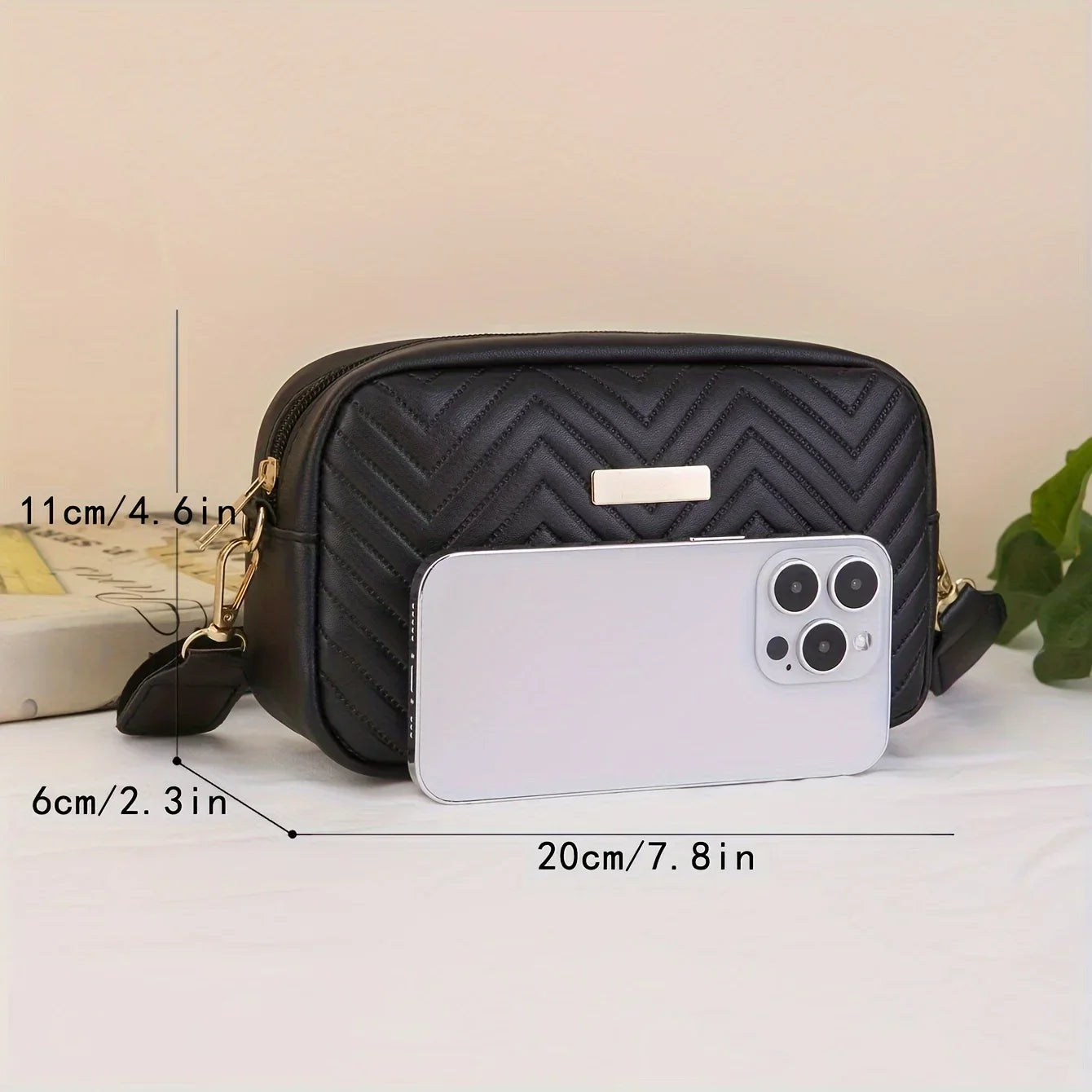 Sac Bandoulière Matelassé Minimaliste – PU Tendance avec Compartiment Téléphone