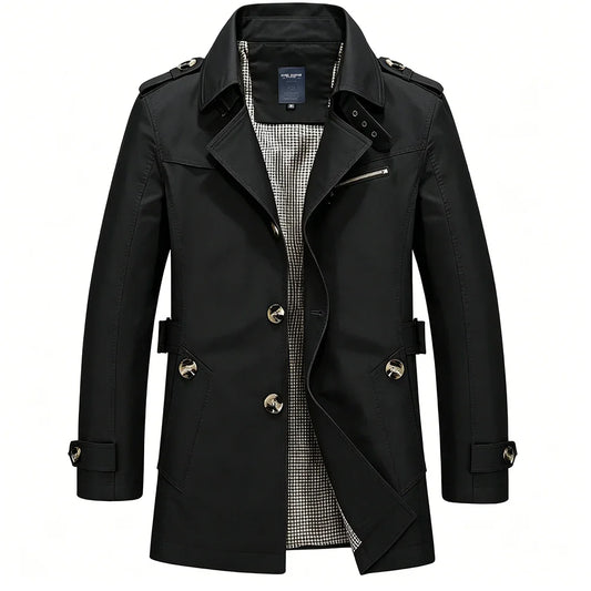 Kingston | Manteau Trench pour Homme, Style Affaires Décontracté, Veste Coupe-Vent