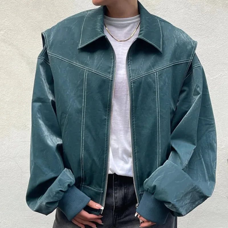 Eudora | Veste Vintage PU Femme Mode Urbaine