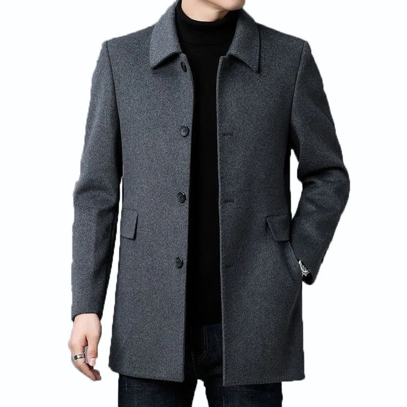 Nash | Manteau d'affaires masculin à simple boutonnage mi-long