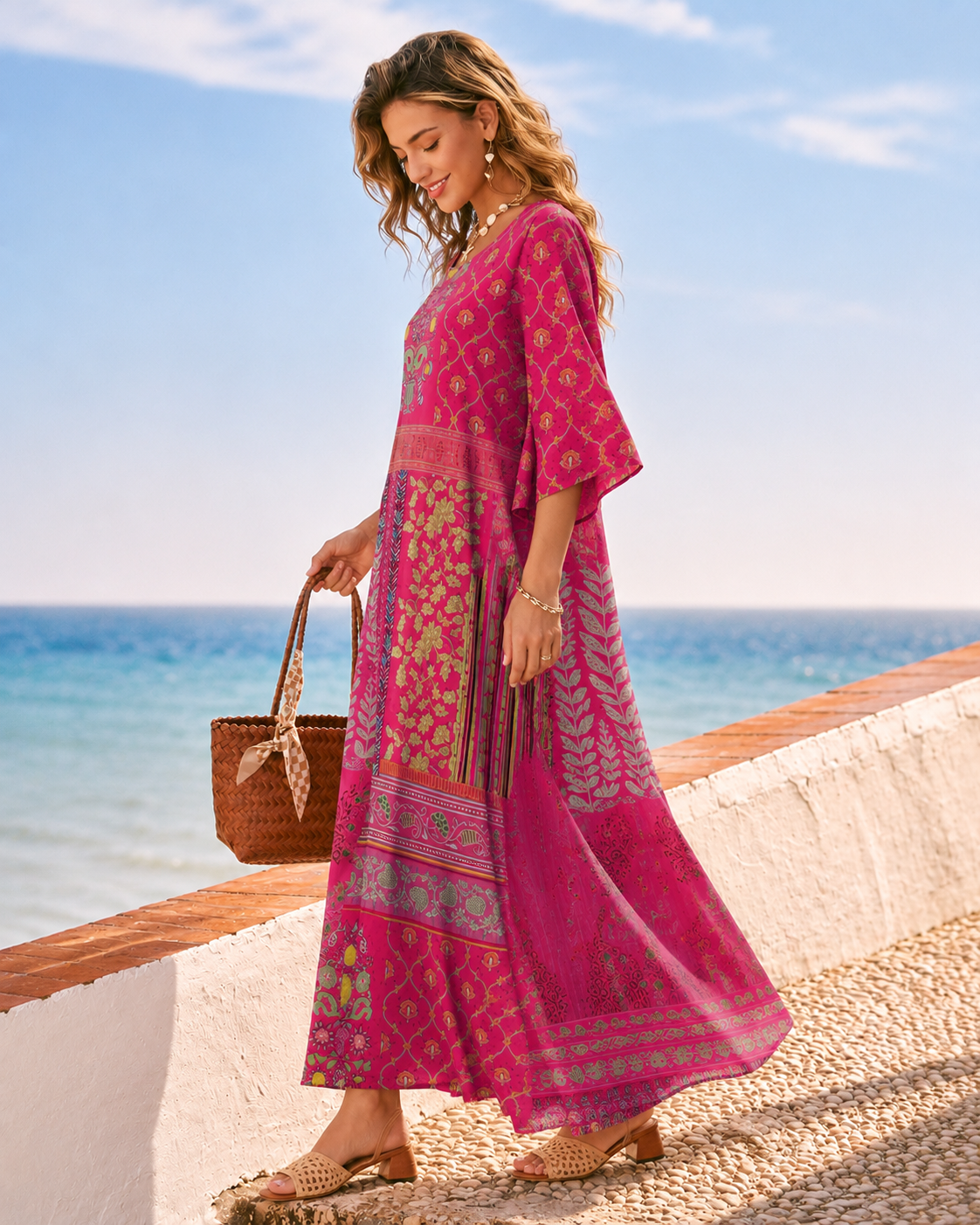 Mica | Robe Maxi Bohème à Imprimé Artistique