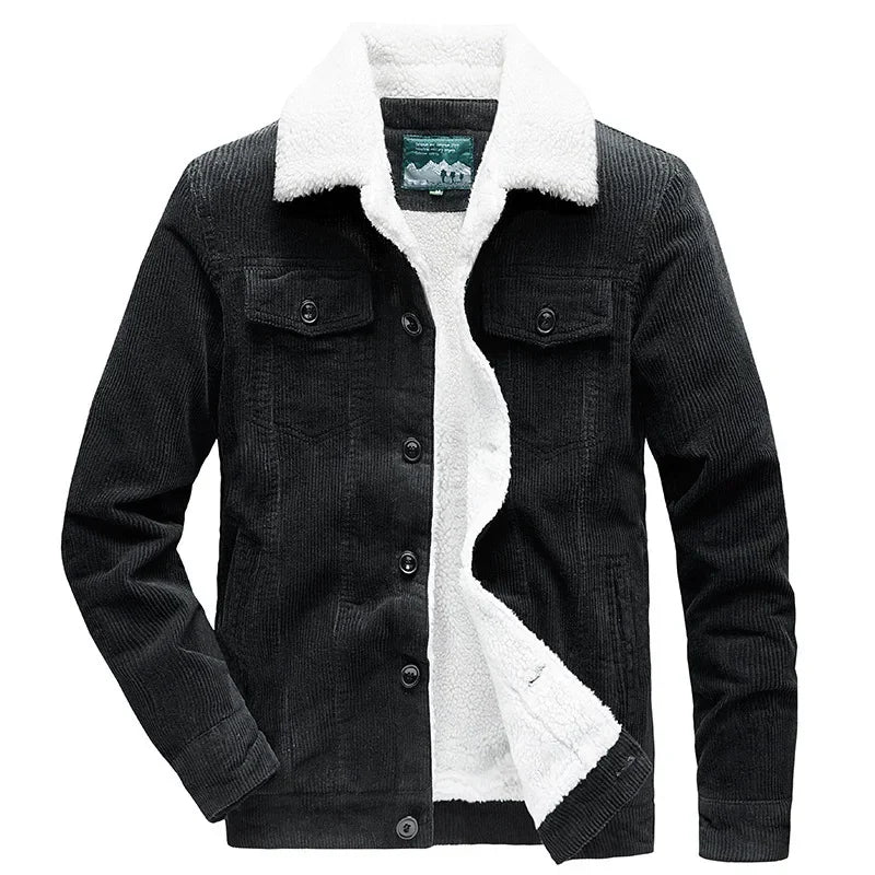 Zayn | Veste d'hiver zippée pour hommes plus manteau en velours