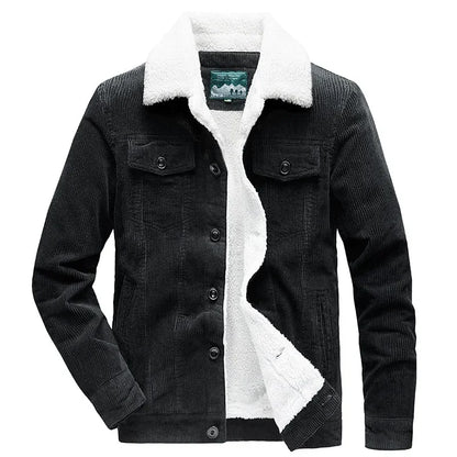 Zayn | Veste d'hiver zippée pour hommes plus manteau en velours